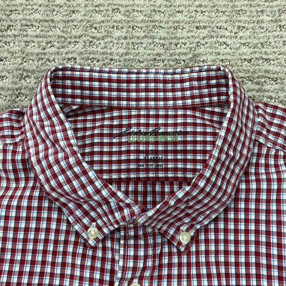 Eddie Bauer Legend Mash Shirt Men XL Red White Checkered Button Down w/ DEFECTS - Picture 4 of 12